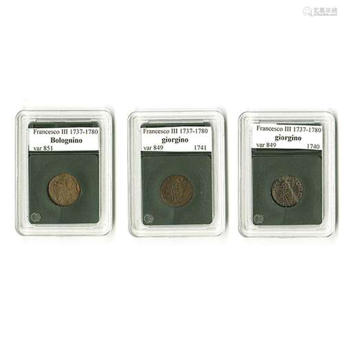 Modena: Francesco III d'Este, 1737-1780, Trio of Coins