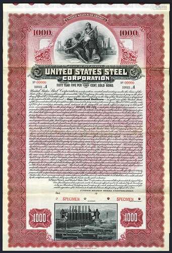 United States Steel Corp., Specimen Bond.