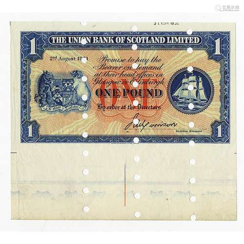 Union Bank of Scotland Limited, 1951 Specimen Banknote.