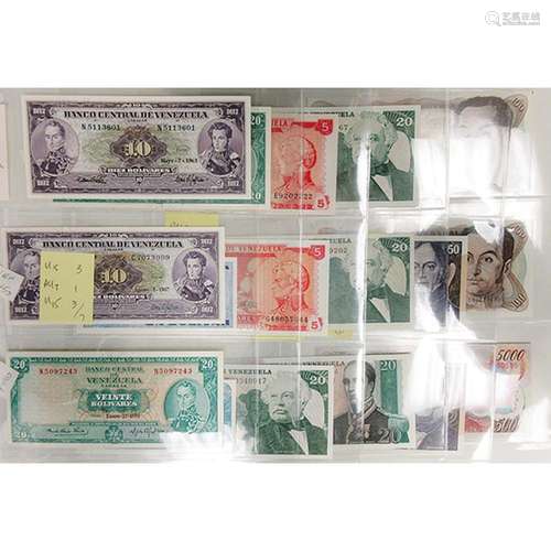 Banco Central de Venezuela, 1960s-1990s, Collection of 17 Notes.