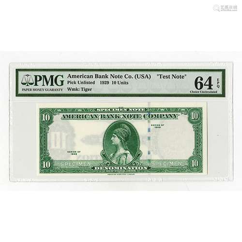 American Bank Note, 1929 (ca.1970-80's) Specimen Ad Note with 