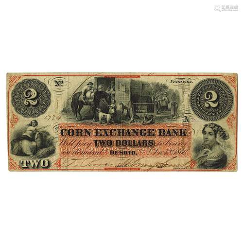 Corn Exchange Bank, 1860 Issued Obsolete Banknote.