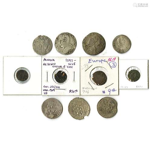 Italy, 1597-1628, Group of Early Coins issued under Duke Cesare d'Este of Modena.