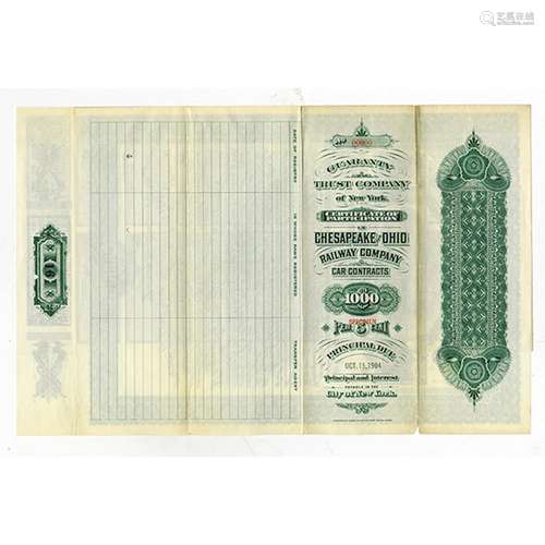 Chesapeake and Ohio Railway Co., 1900 Specimen Certificate of Participation - 