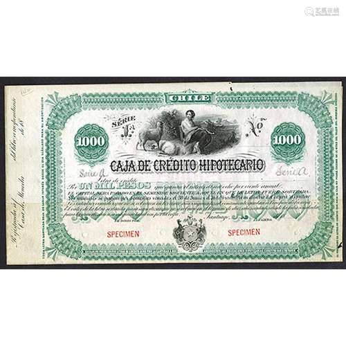 Caja de Credito Hipotecario ca.1890 Specimen Bond