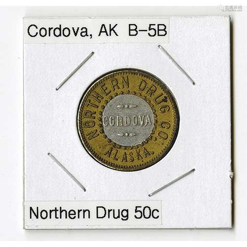 Northern Drug Co, Cordova. Bimetallic Trade Token