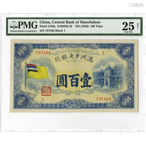 Central Bank of Manchukuo, ND (1933) Issue Banknote.