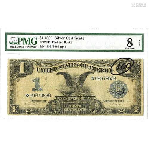 U.S. Silver Certificate, $1, 1899, Fr.233* Star Note, Teehee | Burke.