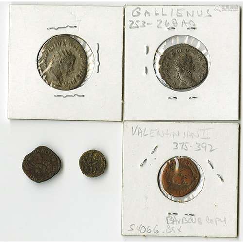 Roman Empire, 3rd-4th Century AD, Quintet of Coins.