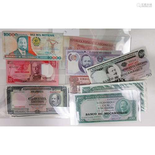 Banco de Mozambique & Others. 1950s-2010s. Group of 34 Issued Notes.