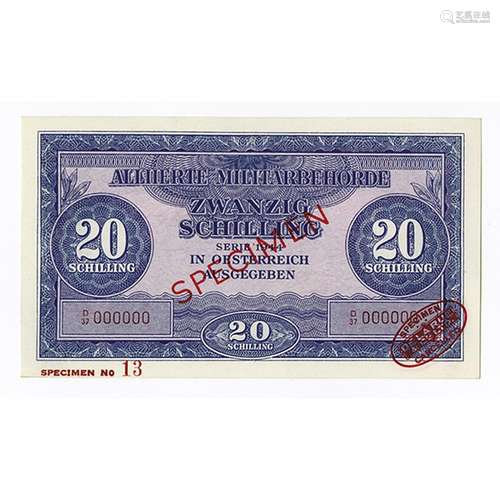 Allierte Militärbehörde, 1944 Specimen Banknote.