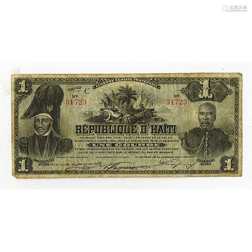 Republique D'Haiti, 1904 Commemorative Issue Banknote.