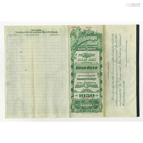 Chicago and Alton Railway Co., 1900 Specimen Bond