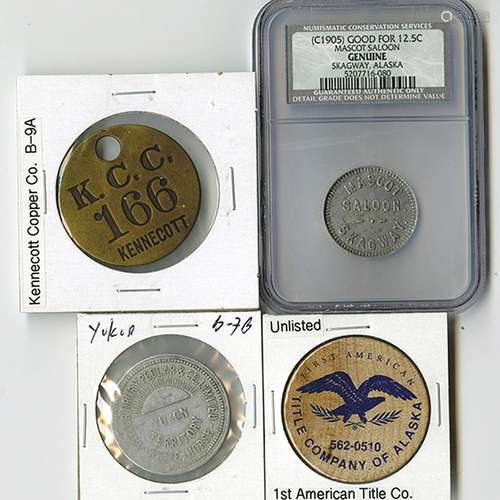 Quartet of Assorted Alaskan Tokens