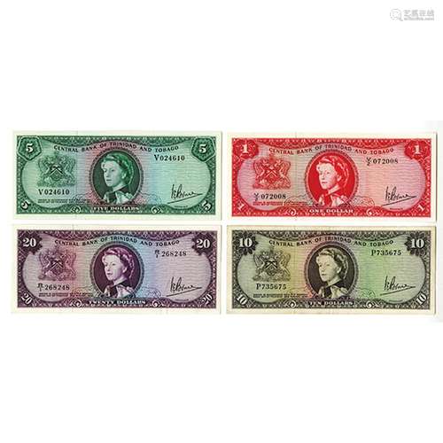 Central Bank of Trinidad and Tabago, L.1964 Banknote Quartet.