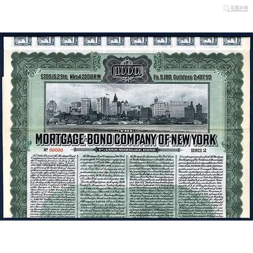 Mortgage-Bond Company of New York, Specimen Bond.