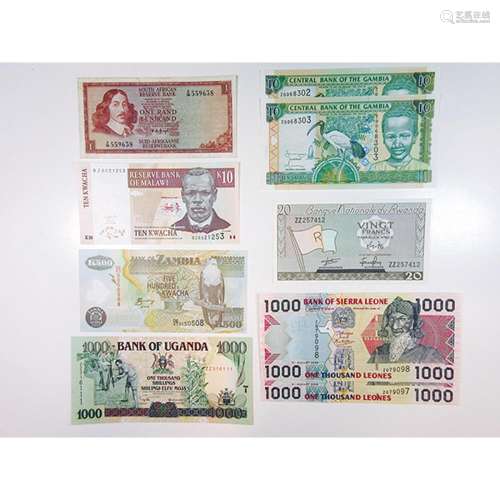 Gambia, Zambia & Sierra Leone. 2001-2006. Quartet of Issued Replacement Notes.