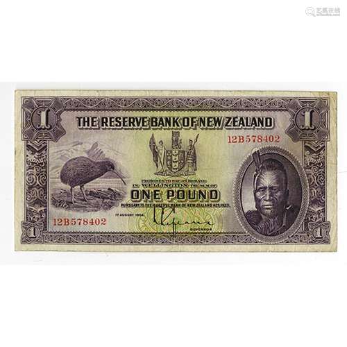 Reserve Bank of New Zealand, 1934 Issued Banknote.