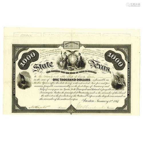 State of Texas, 1867 Issued 