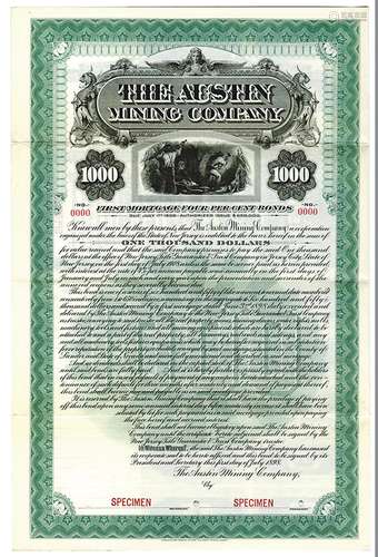 Austin Mining Co., 1898 Specimen Bond