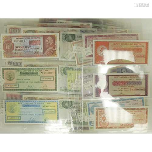 Banco Central de Argentina & Bolivia, 1960s-90s, Collection of 85 Notes.