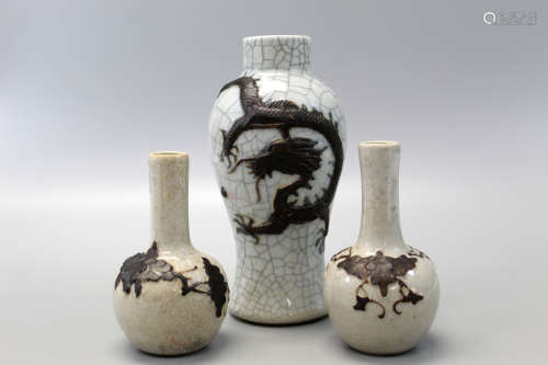 Three Chinese porcelain vases.