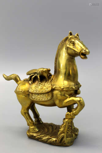 Chinese gilt metal figure of a horse