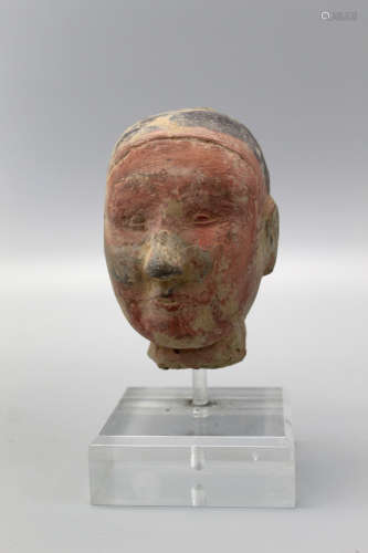 Chinese hand dynasty pottery head