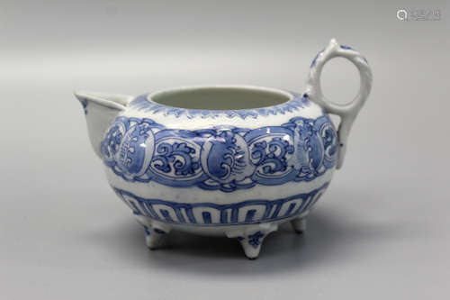 A Japanese blue and white teapot.