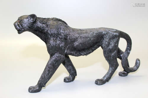 Fine carved onyx semiprecious stone panther.