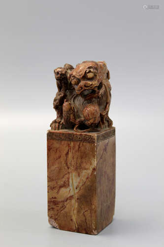 Chinese carved soapstone seal