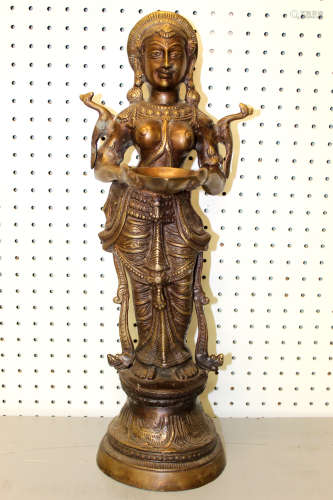 Indian bronze Buddha statue.