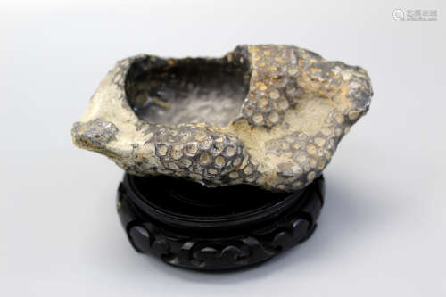Chinese hollowed coral fossil brush washer.
