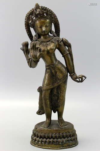 A tibetan bronze Buddha statue