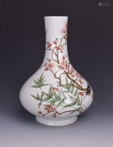 Chinese famille rose porcelain vase, Yongzheng mark.