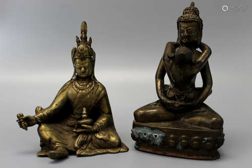 Two tibetan bronze statues.