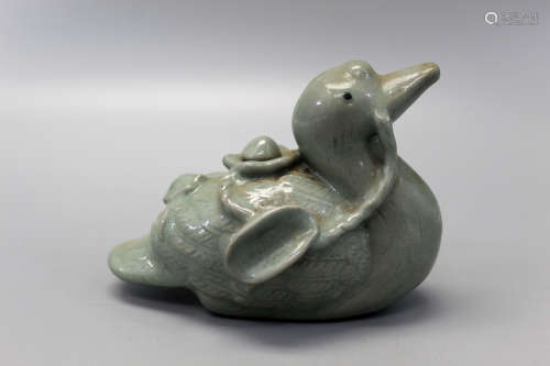 Korean celadon duck water dropper.