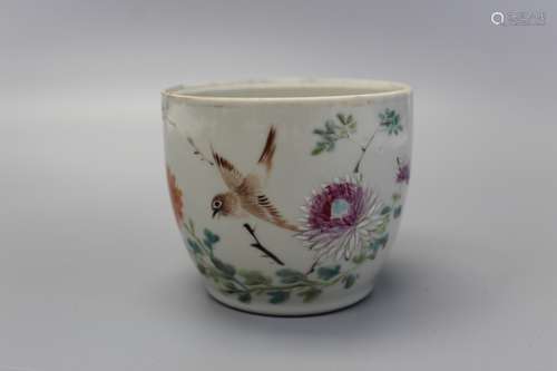 Chinese famille rose porcelain cup.