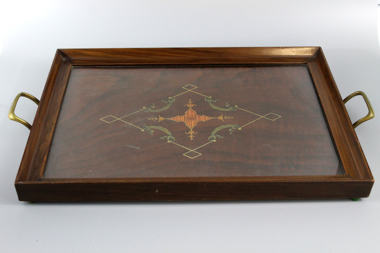 wooden tea tray with handles