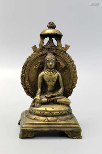 An indian bronze statue.