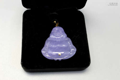 Chinese lavender jadite Buddha pendant.