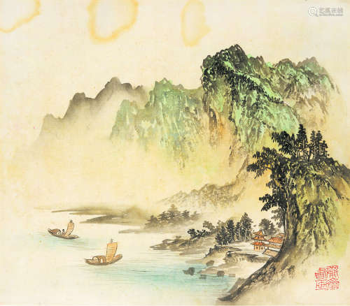 溥佐（1918～2001） 写生山水 立轴 绢本