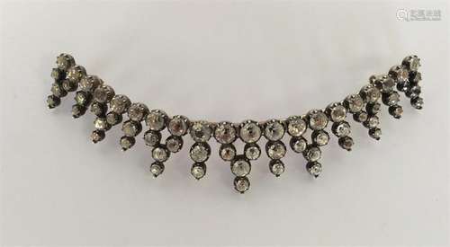 A good Georgian black dot paste tiara, silver set