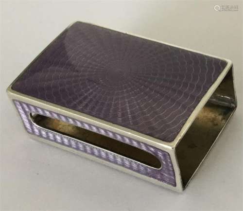 A good silver and purple enamel match case. 925 st