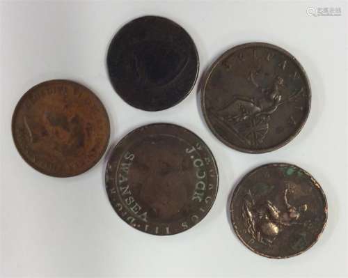 A group of Antique copper coins. Est. £20 - £30.