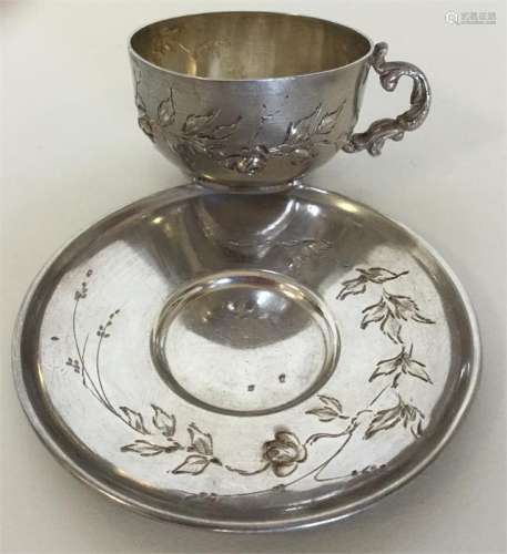 A novelty Continental miniature silver cup and sau