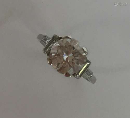 A good diamond single stone mounted as a ring with