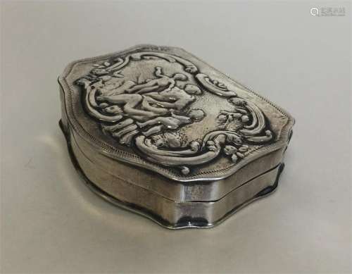 A fancy Continental silver box depicting a Jewish