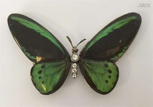 BREVETE: A massive silver gilt large butterfly win