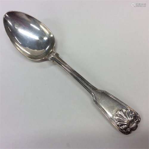 PAUL STORR: A silver Kings' pattern tablespoon wit